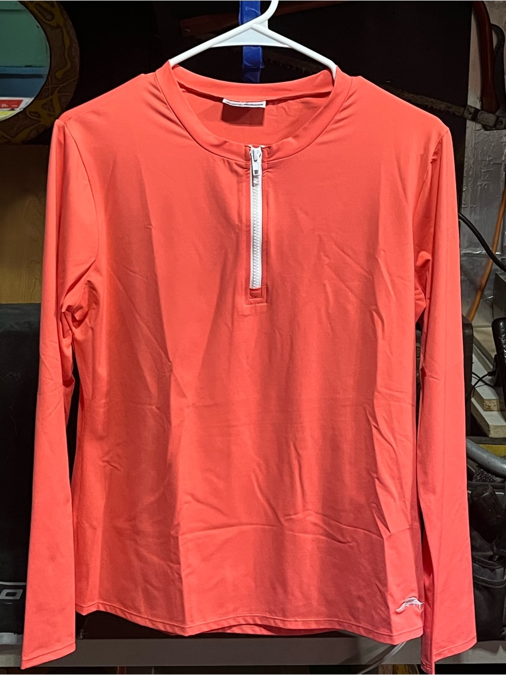 Tommy Bahama Coral Long-Sleeve Zip Swim Top